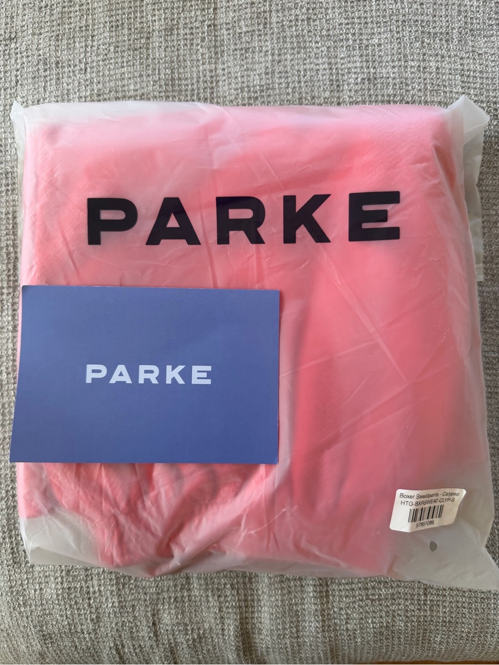 PARKE Summerland Heritage Boxer Sweatpants - Calypso / Flamingo - S/M 🩷 - Picture 4 of 5